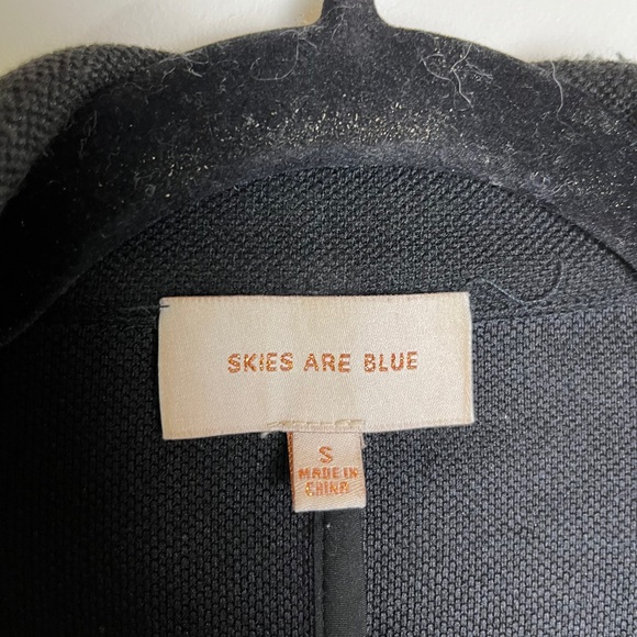 Skies Are Blue Black Blazer S Roll Sleeve Work Career Casual Jacket Office Corp - Picture 7 of 11